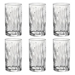 Jogo 6 Copos 485ml 14cm Altura Wind Em Vidro Bormioli Rocco